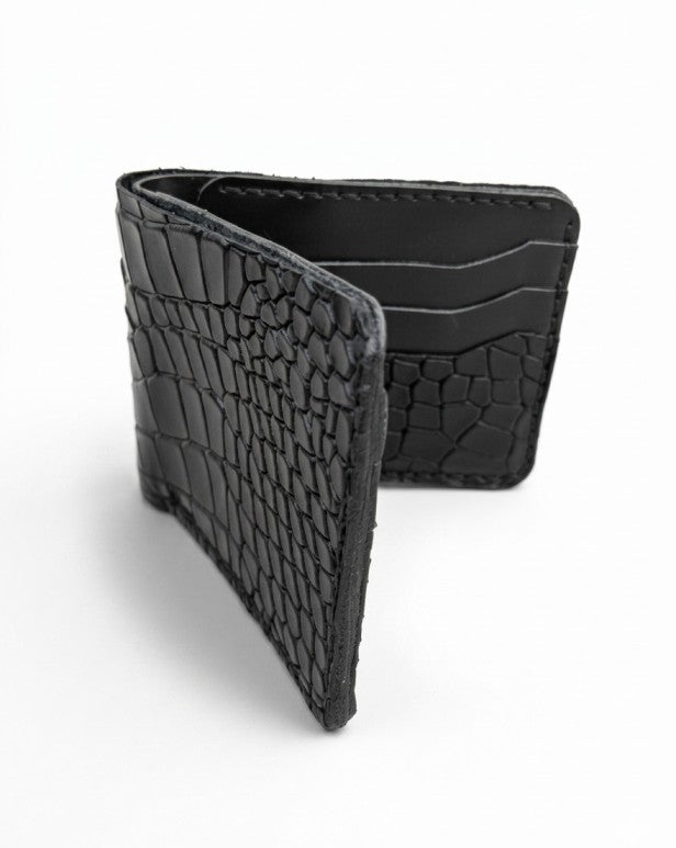 Classic Handmade Crocodile Leather Wallet Brown Black