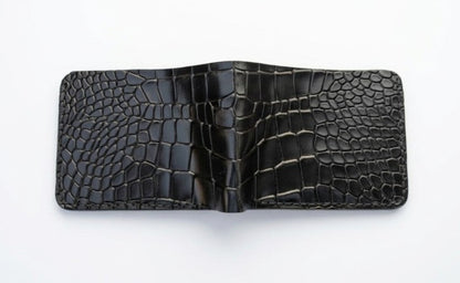 Classic Handmade Crocodile Leather Wallet Brown Black