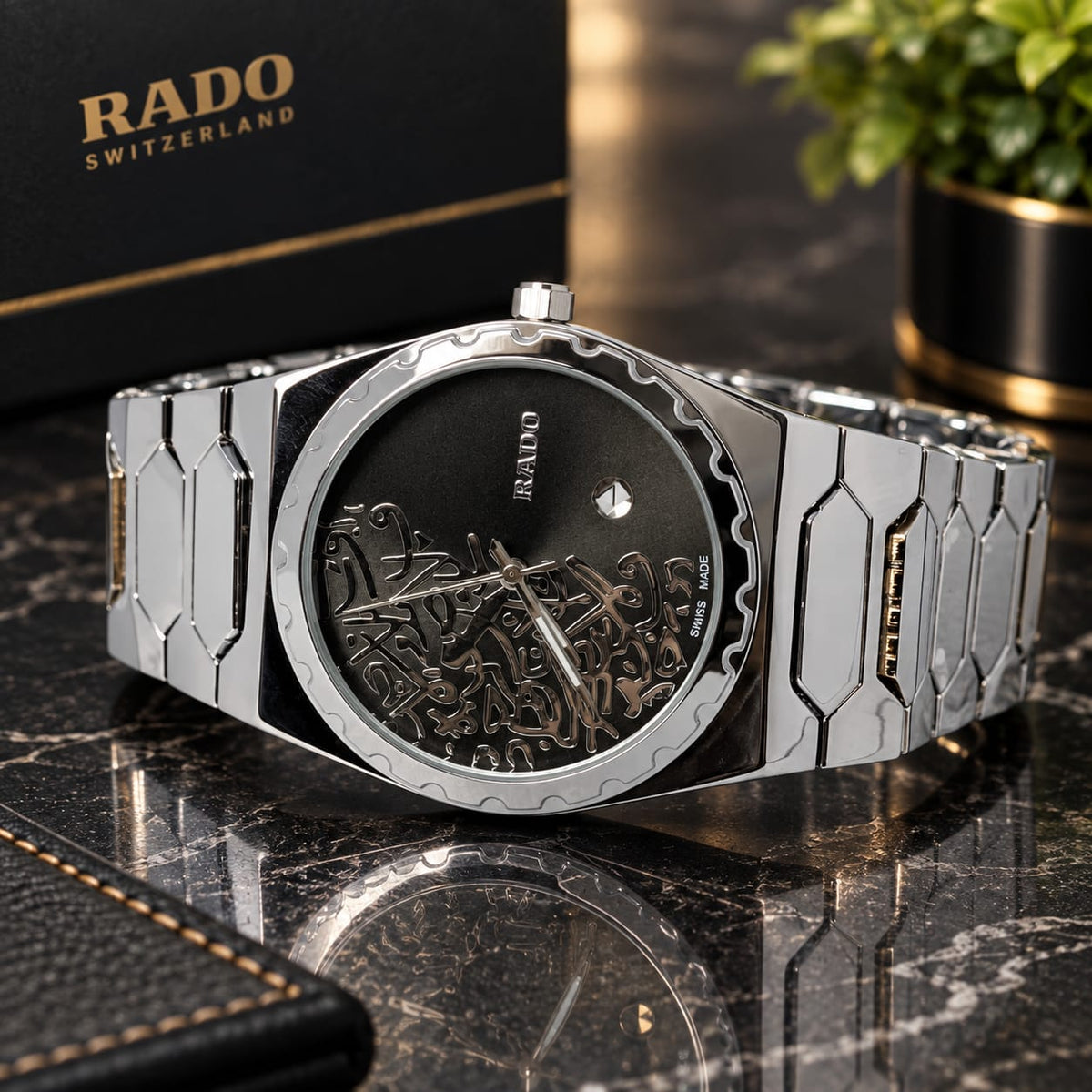 Premium Rado-Inspired Arabic Calligraphy Dial Watch In 5 Colors