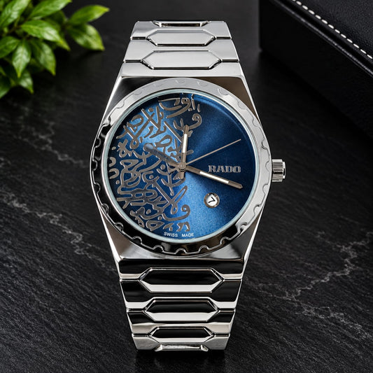 Premium Rado-Inspired Arabic Calligraphy Dial Watch In 5 Colors