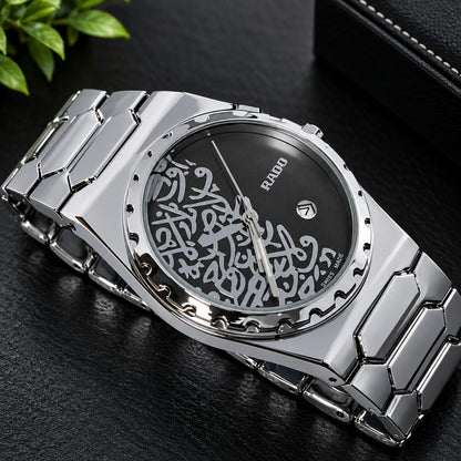 Premium Rado-Inspired Arabic Calligraphy Dial Watch In 5 Colors