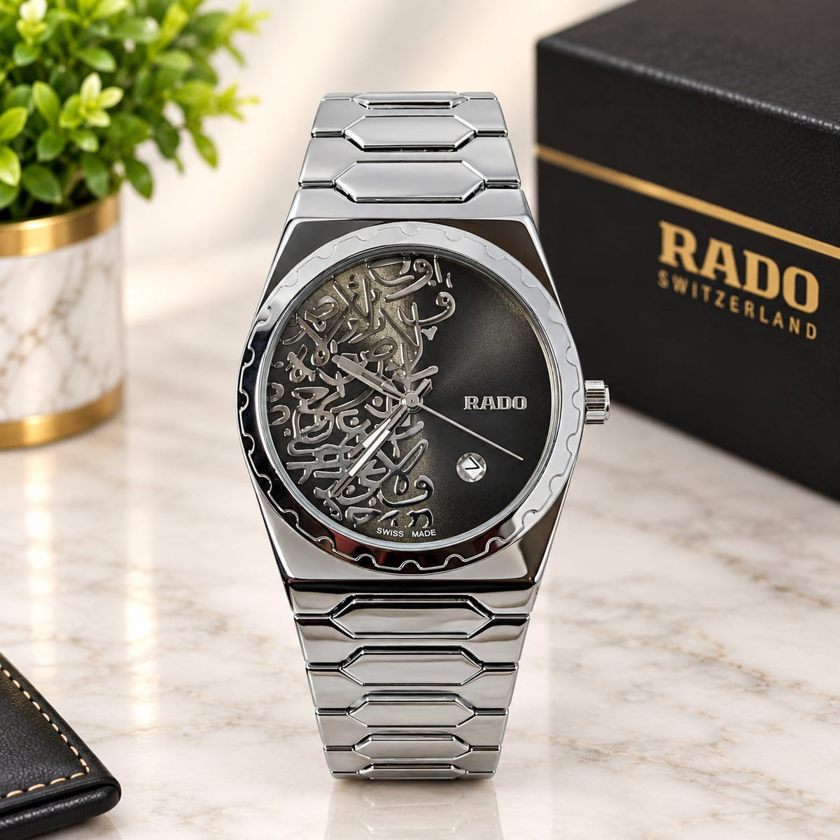 Premium Rado-Inspired Arabic Calligraphy Dial Watch In 5 Colors